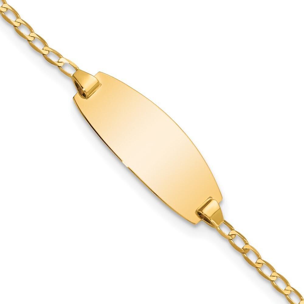 14k Yellow Gold Oval Curb Id Bracelet